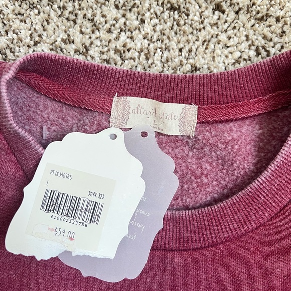 Altar'd State Pink Crew Neck Sweater with Football Design NWT - Picture 4 of 5